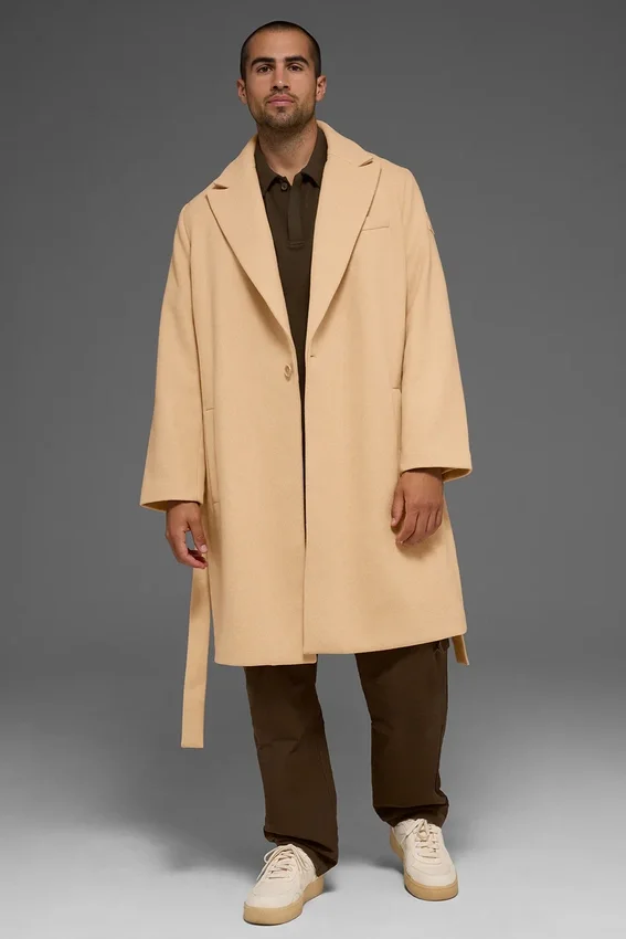 Abrigo de lana Gameday - Camello