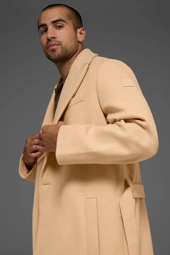 Abrigo de lana Gameday - Camello