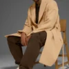 Abrigo de lana Gameday - Camello