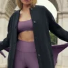 Abrigo largo «City Girl» de lana de doble cara - Negro