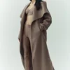Abrigo largo «Nightfall» de mezcla de lana — Gris cacao alpino jaspeado