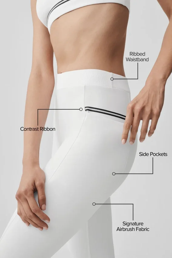Airbrush High-Waist Fast Track Legging - Blanco/Negro