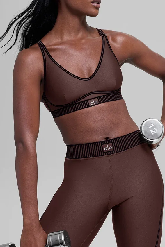 Airlift High-Waist 7/8 Line up Legging — Brownstone