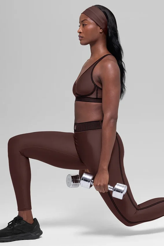 Airlift High-Waist 7/8 Line up Legging — Brownstone
