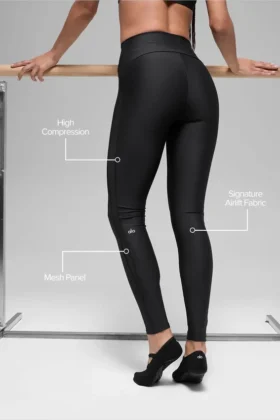 Airlift High-Waist Mesh Infatuation Legging – Negro