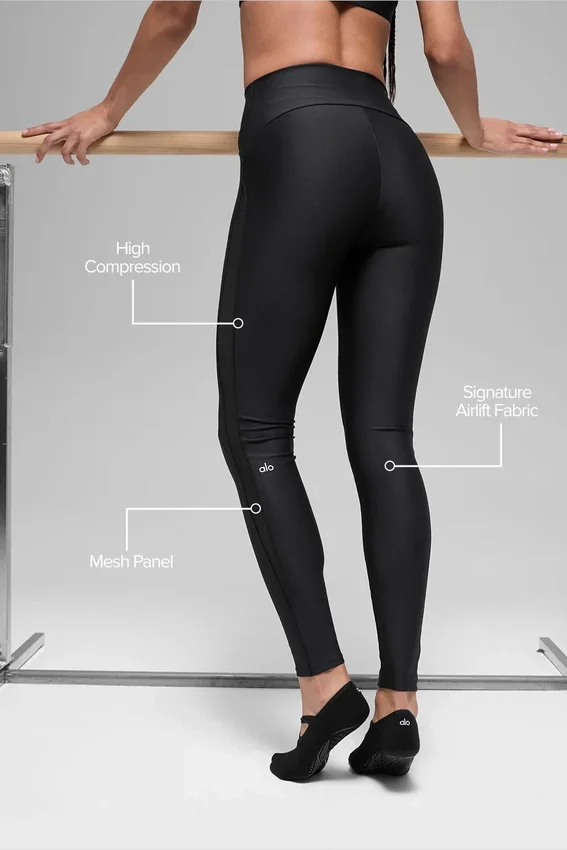 Airlift High-Waist Mesh Infatuation Legging - Negro