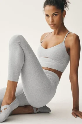 Alosoft High-Waist 7/8 Highlight Legging – Gris jaspeado deportivo