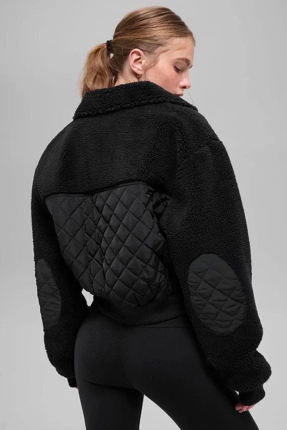 Bomber con ribete de sherpa - Negro