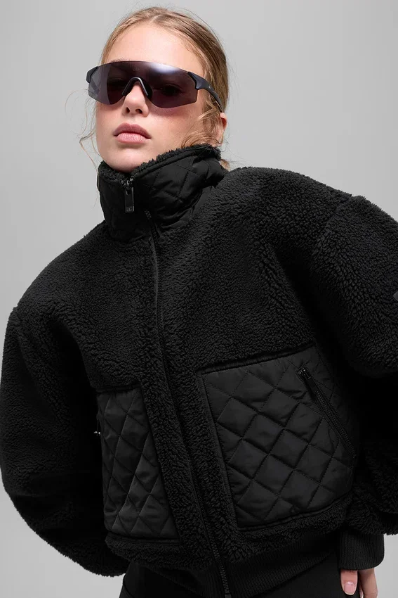 Bomber con ribete de sherpa - Negro