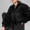 Bomber con ribete de sherpa - Negro