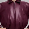 Bomber corto «Premier» de imitación de cuero - Burdeos