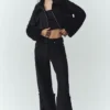Pantalones de pierna ancha Nightcap de mezcla de lana - Negro