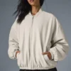 Bomber Premier de imitación de piel - Bone