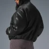 Bomber Premier de imitación de piel - Negro