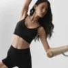 Bralette «Delight» de modal acanalado sin costuras - Negro