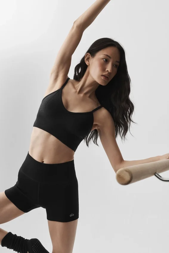 Bralette «Delight» de modal acanalado sin costuras - Negro