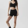 Bralette «Delight» de modal acanalado sin costuras - Negro
