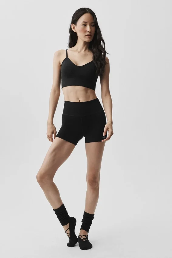 Bralette «Delight» de modal acanalado sin costuras - Negro