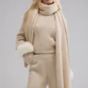 Bufanda de cachemira Courchevel - Birch Heather