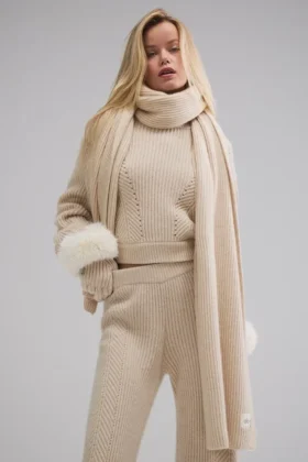Bufanda de cachemira Courchevel - Birch Heather