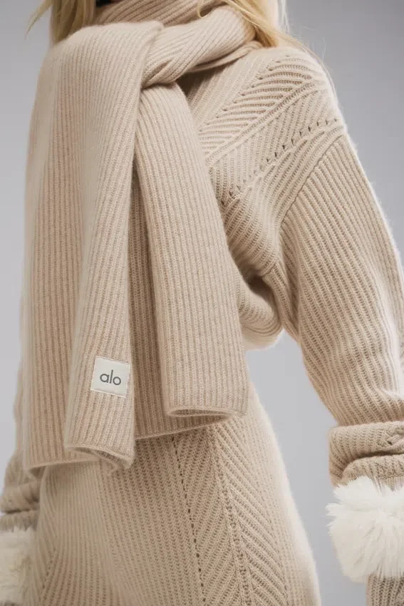 Bufanda de cachemira Courchevel - Birch Heather