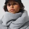 Bufanda extragrande de lana merina - Gris jaspeado difuminado