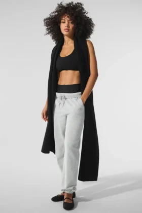 Bufanda extragrande de lana merina - Negro