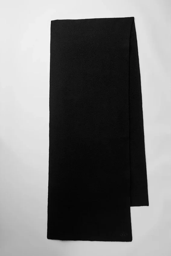 Bufanda extragrande de lana merina - Negro