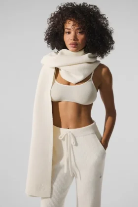 Bufanda oversize de lana merina - Marfil
