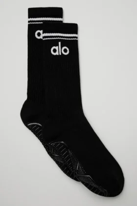 Calcetines de barra «Throwback» para mujer - Negro/Blanco