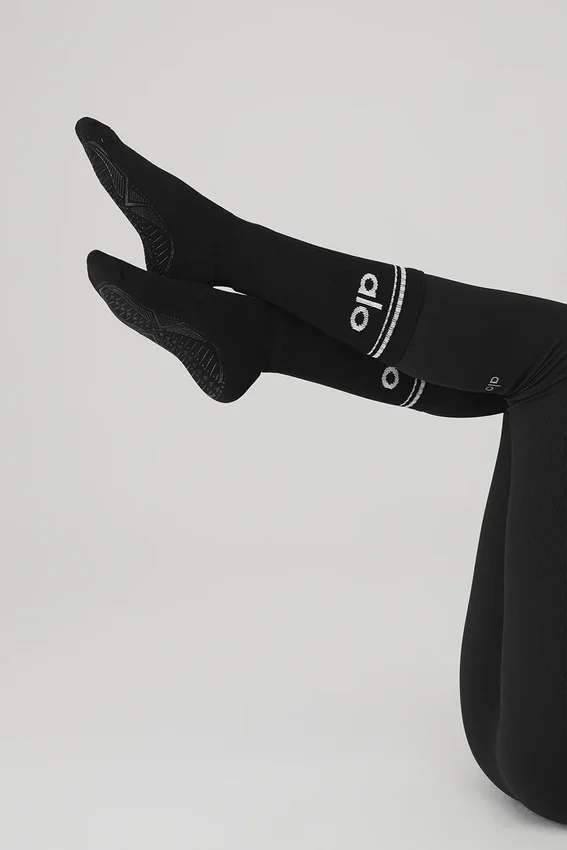 Calcetines de barra «Throwback» para mujer - Negro/Blanco
