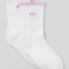 Calcetines de mujer con borde ondulado - Blanco/Rosa corazón de caramelo