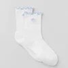 Calcetines de mujer «Lettuce Edge» - Blanco/Azul Provenza claro