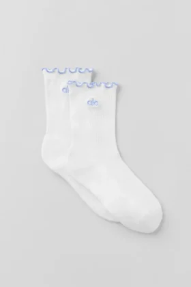Calcetines de mujer «Lettuce Edge» - Blanco/Azul Provenza claro