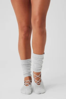 Calcetines de tiras «Siren Grip» para mujer – Gris jaspeado deportivo