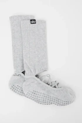Calcetines de tiras «Siren Grip» para mujer – Gris jaspeado deportivo