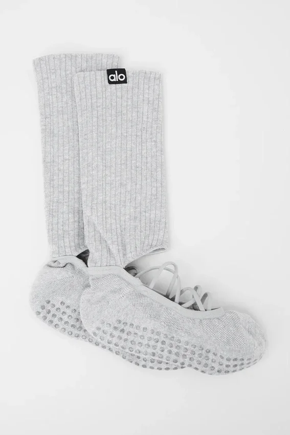 Calcetines de tiras «Siren Grip» para mujer – Gris jaspeado deportivo