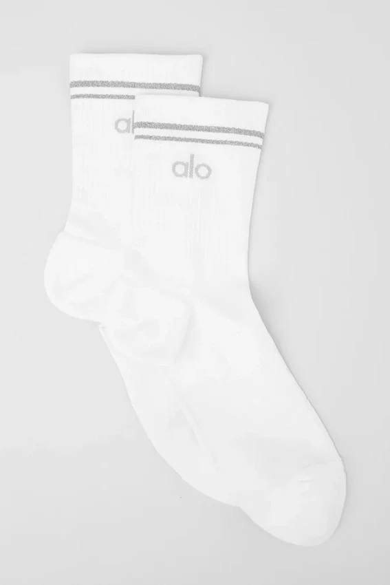 Calcetines deportivos unisex de caña media - Blanco