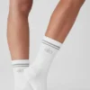 Calcetines deportivos unisex de caña media - Blanco