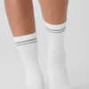 Calcetines deportivos unisex de caña media - Blanco