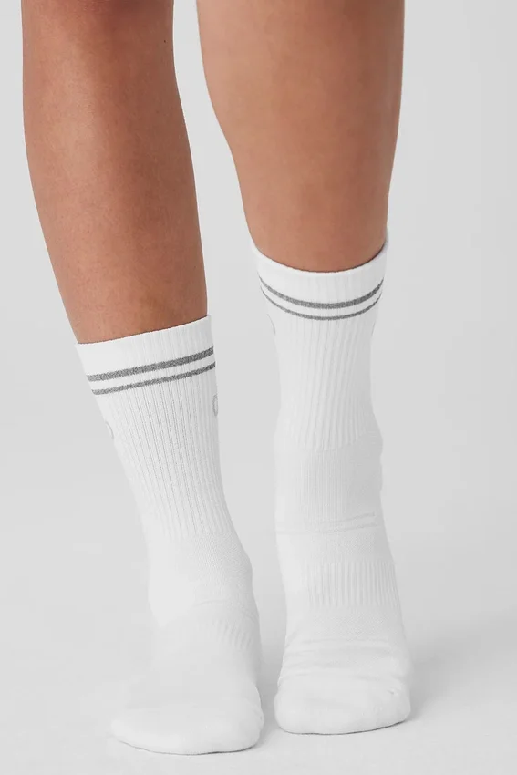 Calcetines deportivos unisex de caña media - Blanco