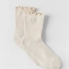 Calcetines Lettuce Edge para mujer - Gris avena jaspeado