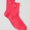 Calcetines Lettuce Edge para mujer - Rojo caramelo