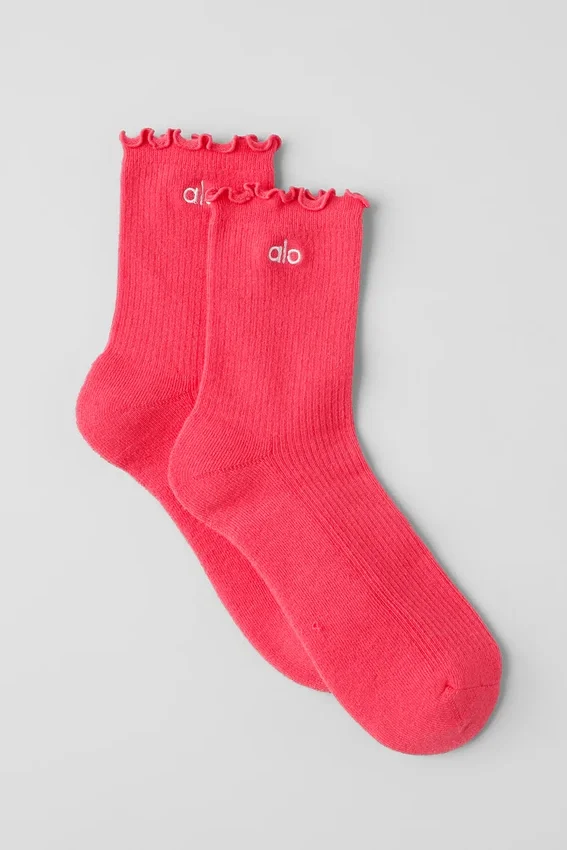 Calcetines Lettuce Edge para mujer - Rojo caramelo