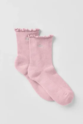 Calcetines Lettuce Edge para mujer - Rosa vintage