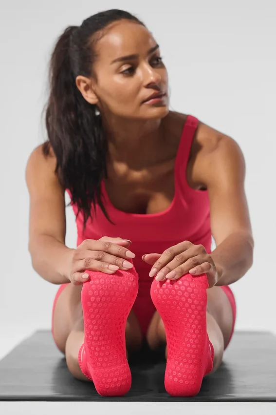 Calcetines Pulse Grip para mujer - Rojo caramelo