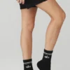 Calcetines retro unisex de caña media - Negro/Blanco