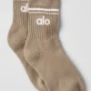 Calcetines retro unisex de media caña - Grava/Blanco