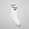 Calcetines Throwback Barre para mujer - Blanco/Negro