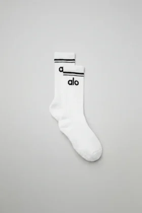 Calcetines Throwback Barre para mujer - Blanco/Negro
